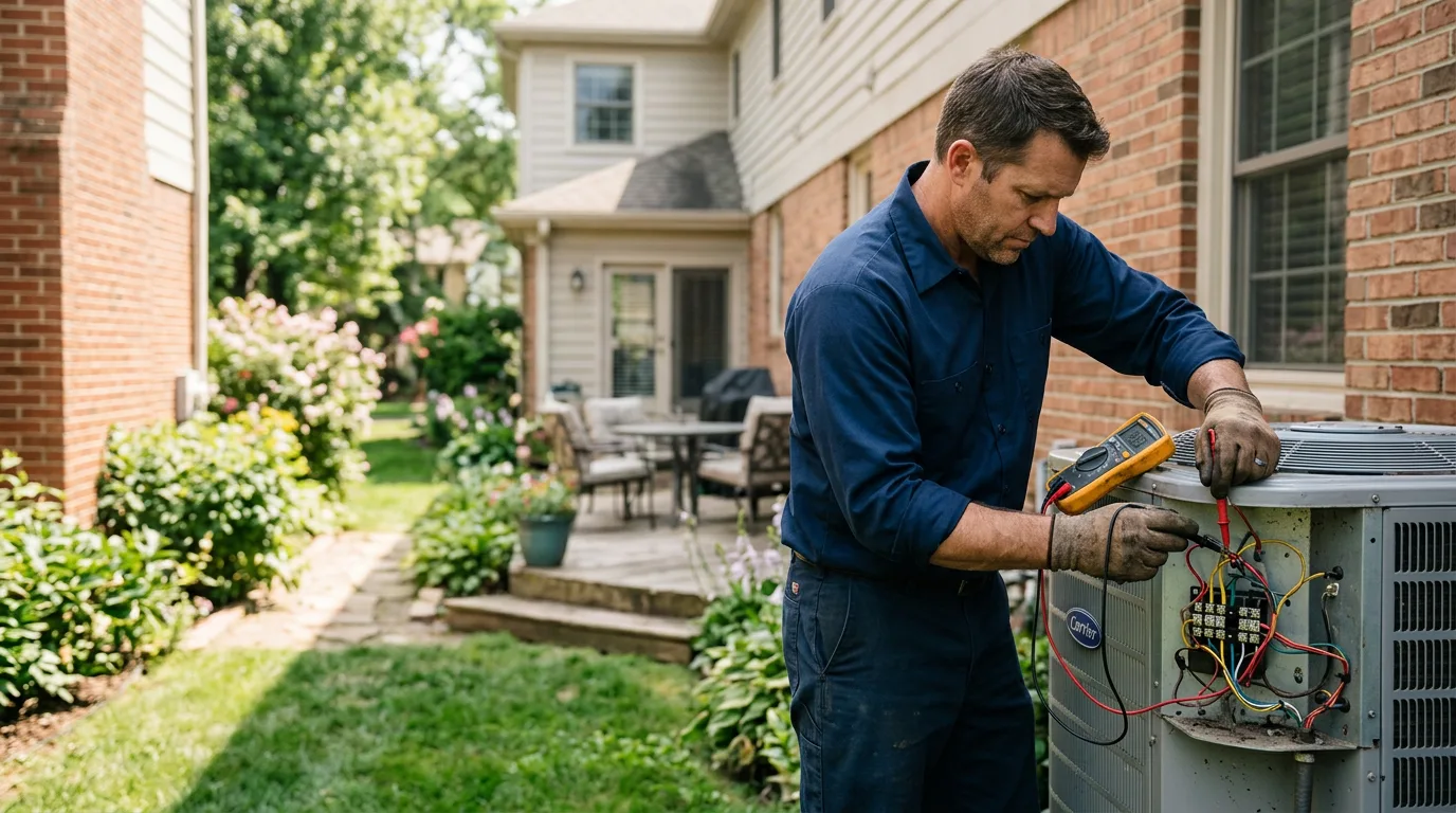 HVAC technician working near Panna Maria, TX